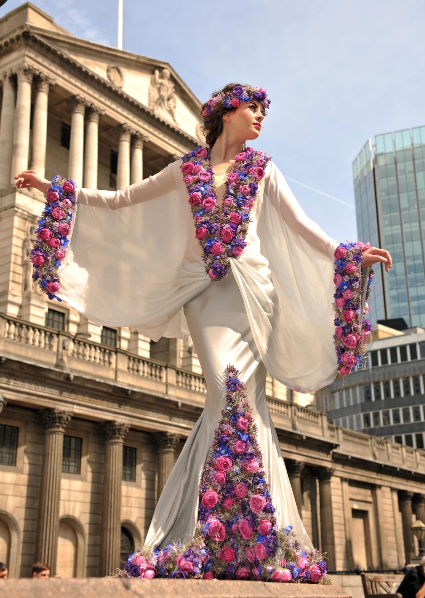 sachin and babi light blue dress Chelsea Flower Show Dress | Installation