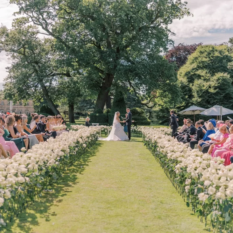 White Wedding at Grantley Hall | Luxury Wedding Flowers | Larry Walshe Studios